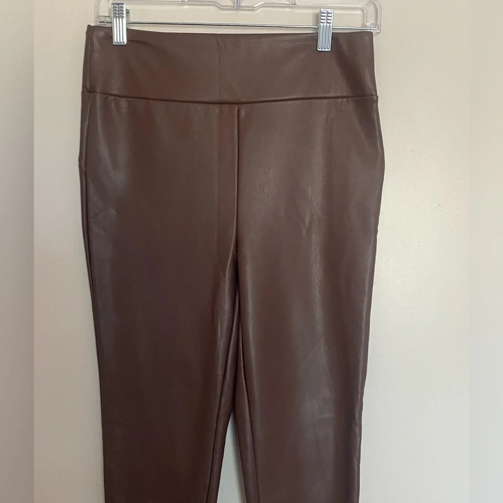 Haute Monde Chocolate Skinny Leather Pants‎